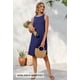 thumbnail image 4 of Vestido MEROKEETY para mujer 2025, verano, primavera, casual, azul marino, 4 of 6