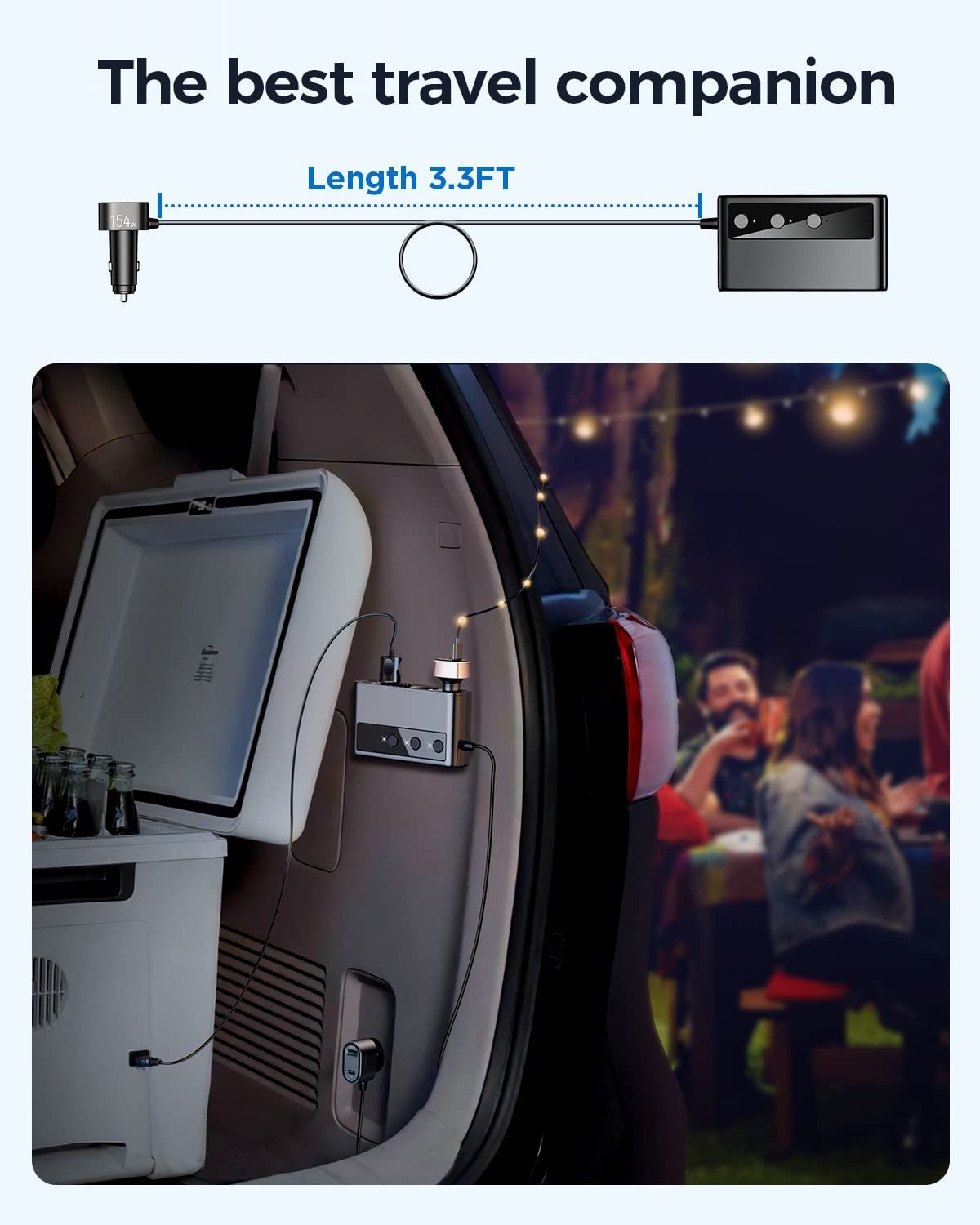 Joyroom 154W Car Charger Adapter, 6 USB Ports & 3 Socket Splitter photo 8