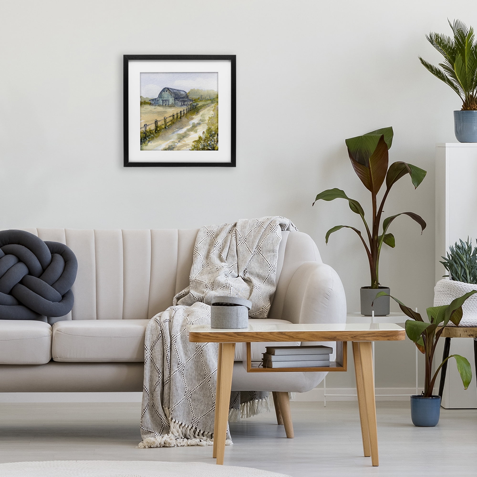 Stupell Industries Blue Barn Lane Black Framed Print Under Glass, design by Patti Bishop