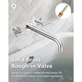 thumbnail image 3 of Wall Mount Tub Filler: Wowow Chrome Bathtub Faucet Long Spout Reach, Bath Tub Filler Faucet 2 Handle Wall Mounted Bathtub Faucets with Brass Rough in Valve Included Wall Mounted Tub Faucet, 3 of 8