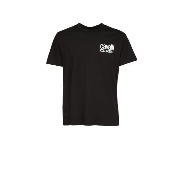 Cavalli Class Black Signature  Logo Fashion T-Shirt-XL for mens