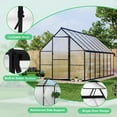 thumbnail image 3 of Senfot 8 x 14ft Walk-in Greenhouse Heavy-Duty Aluminum Frame Polycarbonate Panels Quick Setup Roof Vent Large Outdoor Greenhouse Kit for Garden Backyard Black, 3 of 9