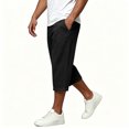 thumbnail image 5 of yillto Mens Capris Pant Loose Hiking Casual Sweatpant Pants Elastic Waist Summer Shorts Joggers with Pockets, 5 of 7