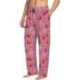 thumbnail image 3 of Mens Pajama Pants - Soft Sleep & Lounge Pants for Men, Cute Strawberry Purple Cuteness Casual PJ Bottoms Pants with Pockets, 3 of 5
