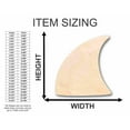thumbnail image 2 of Unfinished Wood Shark Fin Shape - Ocean - Beach - Nursery - Craft - up to 46" DIY 7" / 1/2", 2 of 3