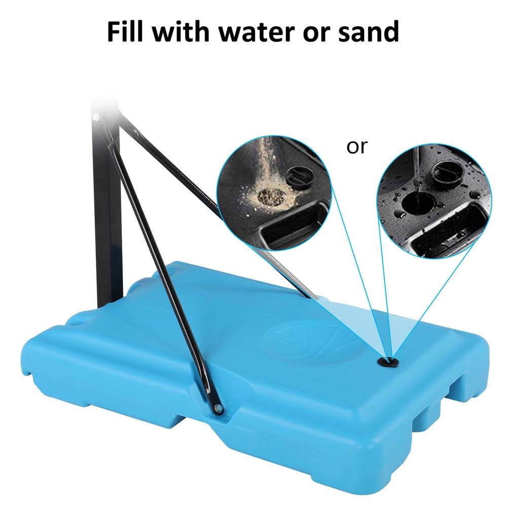 Tcbosik Pool Basketball Hoop, 45.2" - 53.1" Height Adjustable Swimming Pool Basketball System with 32"x 23" PVC Backboard & Basketball Net for Adults, Blue