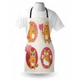 thumbnail image 4 of Kitty Apron, Cartoon Cats Illustration Kitten in Love Painting a Heart Carrying Romantic Balloons, Unisex Kitchen Bib with Adjustable Neck for Cooking Gardening, Adult Size, Multicolor, by Ambesonne, 4 of 4