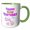 Green/White, variant on 3drose, Cute Unicorn with Balloons Happy Third Birthday, 15oz Two-tone Green Mug