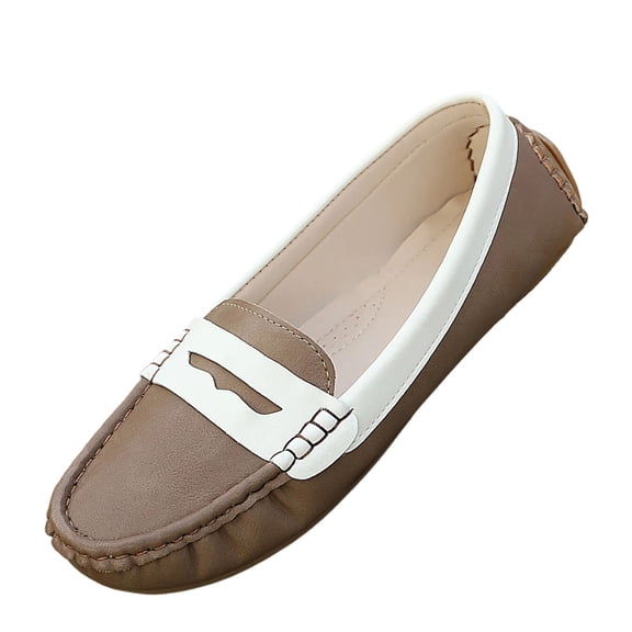 WRKEKC Womens Shoes British Style Vintage Low Top Suede Trendy Lightweight Comfortable Slip On Casual Shoes for Women