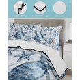 thumbnail image 3 of Quilts Queen Size Bedding Set, Blue Turtle Coastal Reversible Summer Quilt 3 Pieces, Summer Beach Coral Conch Shell Lightweight Bedspreads Coverlets with 2 Pillow Shams for All Seasons, 3 of 5
