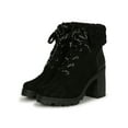 thumbnail image 5 of Women Sherpa Cuffed Lace up Lug Stacked Ankle Boot 19579, 5 of 6