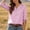 Pink, variant on ClodeEU Women's Striped V Neck Button 3/4 Sleeve Blouse,Casual Loose Fit Summer T-shirt Top Black,Women's Plus L