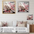 thumbnail image 4 of Designart "Perch of Snowy Owl in Winter Blooms II" Animals Framed Wall Art Decor - Modern Pink Owl Entryway Framed Wall Art, 4 of 6