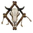 thumbnail image 4 of Country Rustic Western Bison Bull Skull On Branchwood Decorative Wind Chime, 4 of 5