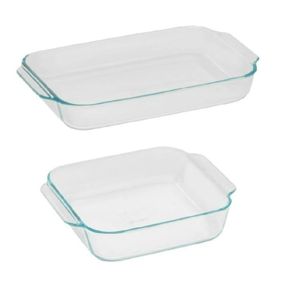 Set de Refractarios Pyrex Rectangular y Cuadrado 2 Piezas