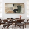 thumbnail image 3 of Large Framed Canvas Wall Art Print Neutral Abstract Landscape with Green and Black Accents for Living Room Decoration - 60"x30" Natural Frame, 3 of 7