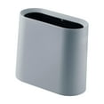 thumbnail image 3 of Cubo de basura delgado, cubo de basura, cubo de basura simple, cubo de basura fácil de limpiar, cubo de basura estrecho para baño, hogar, oficina Gris, 3 of 8