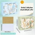 thumbnail image 2 of 2 Styles 2Pcs Lily Gift Bag Flower Party Favor Bag Large Vintage Rectangle Gift Package 4Pcs Tissue Paper Mother's Day Present Tote with Handle DIY, 2 of 5