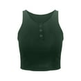 thumbnail image 5 of TODOZO Tank Top for Women 2025 Womens Summer Tops Summer Tops for Women Womens Tank Tops Solid Color Sleeveless Crop Top for Women Green L, 5 of 5