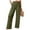 Army Green（womens pants）, variant on ZHYou Womens Pants,Baggy,High Waist,Pleated,Wide Leg Trousers,Button Closure,Loose Fit Casual Pants,Beige,Size L