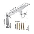 thumbnail image 3 of Tong Heavy Duty Wall Mounted Closet Rod Support Brackets With Hooks 16 Inch Black Metal Shelf, 3 of 6