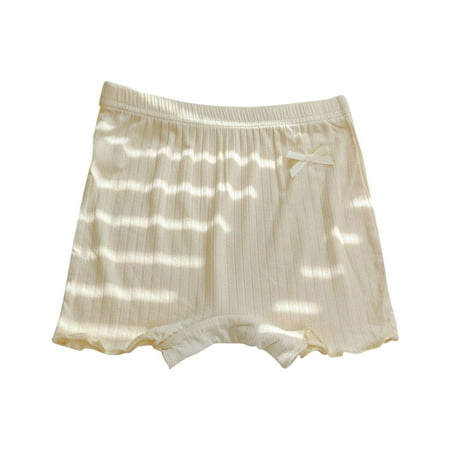 LNWUY (2-10 Years) Girls Summer Elastic Waist Modal Safety Pants Anti-Glare Panties Bottoms Three Pants Casual Shorts Beige 7 Years