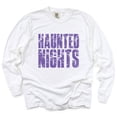 thumbnail image 6 of Haunted Nights Block Distressed - Women's Garment Dyed Long Sleeve Graphic T-Shirt, 6 of 9