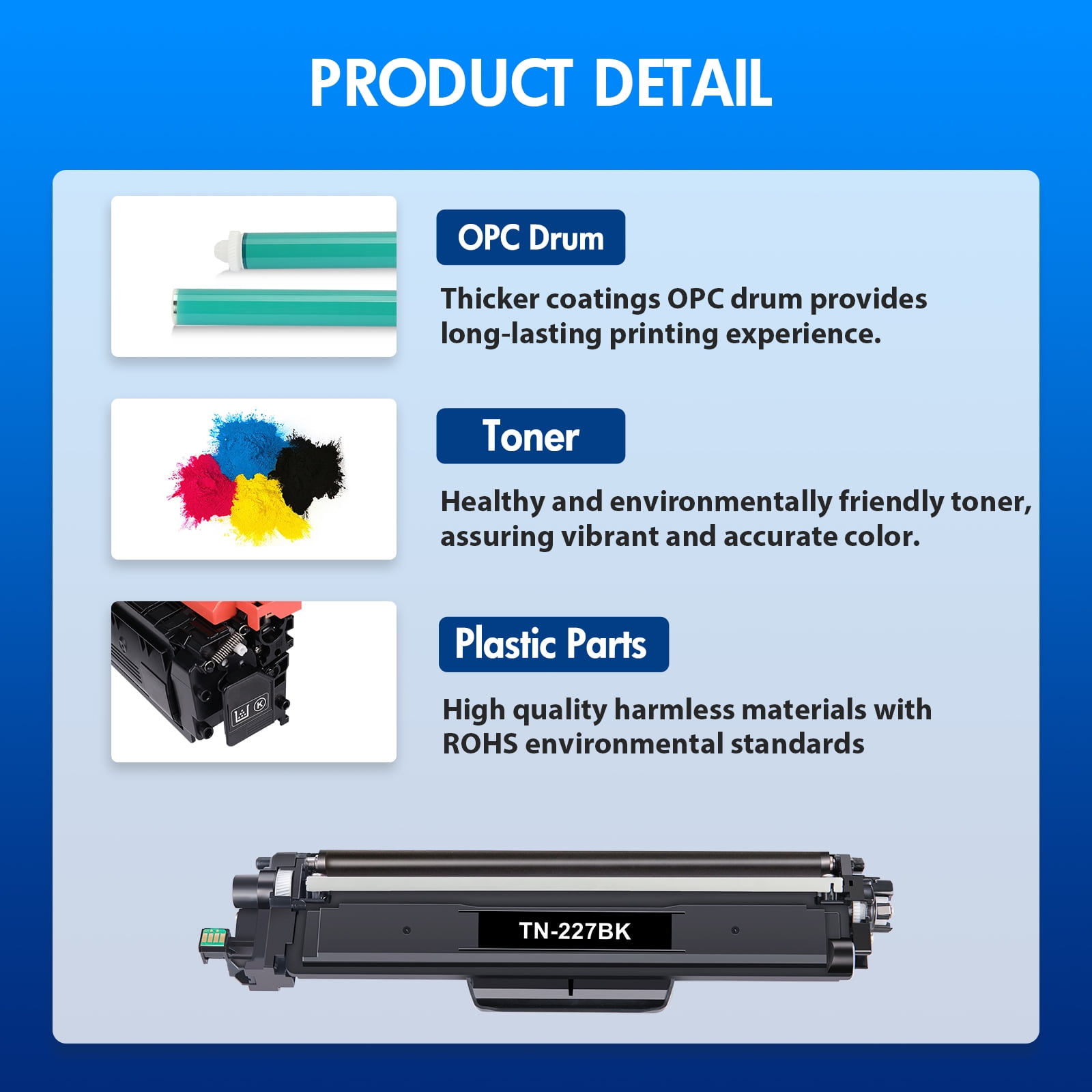 VIPink TN227 Toner Cartridge Compatible for Brother TN227 TN223 TN227BK TN-227BK/C/M/Y for MFC-L3770CDW HL-L3290CDW HL-L3270CDW HL-L3210CW HL-L3230CDW MFC-L3750CDW MFC-L3710CW Printer Ink (5-Pack)