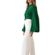 thumbnail image 2 of VISgogo Blusa Femenina, Tops Cortos Anudados de Manga Larga con Cuello Redondo de Color Sólido para Damas, Verde/Negro/Albaricoque, S/M/L/XL VISgogo  moda, 2 of 8