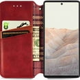 thumbnail image 7 of Dteck for Google Pixel 6 Case, Premium PU Leather Flip Folio Wallet Shockproof Case with Card Slot Magnetic Closure Cover, red, 7 of 7