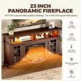 thumbnail image 3 of SESSLIFE Fireplace TV Stand for 65 Inch TV, 32''Tall LED TV Console with 23''Electric Fireplace, Entertainment Center Television Table for Living Room or Bedroom, Brown, 3 of 10