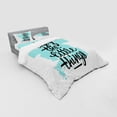 thumbnail image 3 of Ambesonne Saying Bedding Set 3 Pcs, Brush Strokes Inscription, Twin XL, Pale Blue and Black, 3 of 3