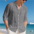 thumbnail image 2 of Yifymode Sun Protection Blouses for Men UPF 50+ Button Down Lightweight Sun Shirts Casual Long Sleeve Quick Dry Athletic Tops,Gray L, 2 of 4