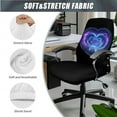 thumbnail image 3 of SCRAWLGOD Dolphin Galaxy Love Comfy Office Chair Cover with Arm Rest Slipcovers 3 Pcs Set Anti-Slip Elastic Gaming Chair Covers Scratch Resistant Swivel Chair Protector, L, 3 of 7