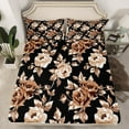 thumbnail image 2 of Feelyou Black Orange Flower Full Size Sheets, Retro French Floral Bed Sheets, Countryside Theme Sheet Sets, Super Cozy Room Decor, 4-Piece, 2 of 7