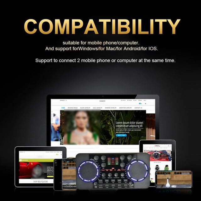 V300 Pro Live Sound Card Mezclador De Interfaz De Audio 4.0 Compatible Con Bluetooth Para Teléfono Pc