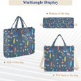 thumbnail image 6 of FORMRS Womens Corduroy Tote Bag Crossbody Shoulder Purse Handbag with Detachable Strap, Blue Beach Pattern, 6 of 7