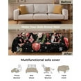 thumbnail image 3 of Black Christmas Balls Sofa Couch Covers for Dogs, Washable Sectional Couch Slipcovers for Loveseat with Tassels, Xmas Poinsettia Botanical Non Slip Sofa Throw Cover Blanket L 71''x102'', 3 of 8
