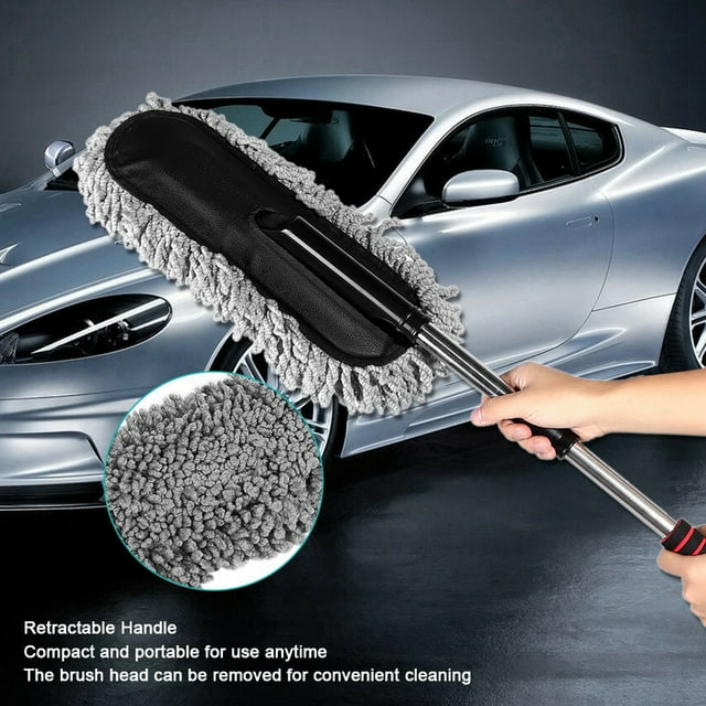 Acouto Interior Exterior del Plumero del Coche Cepillo de Limpieza de Coche ZTB Plumero de Ventana Cepillo de Limpieza sin Arañazos Extensible Cera de Polvo Retráctil ANGGREK Otros