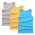 thumbnail image 2 of CYRBOKO Toddler Girls Tank Tops 2025, 3 Pack Crewneck Cotton Lightweight Sleeveless Undershirts Gold Size 4-5 T, 2 of 3