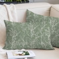 thumbnail image 2 of Dark Sage Green Botanical Throw Pillow Cover 16 x 24 Inch Decorative Pillow Cover Vintage Floral Plants Branch Lumbar Pillowcase Seasonal Rectangle Cushion Case for Couch Sofa Bed Living Room, 2 of 9