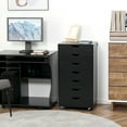 thumbnail image 2 of Vinsetto Mobile Filing Cabinet with Drawers File Cabinet with Wheels Black, 2 of 10