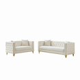 thumbnail image 6 of Newest Velvet Sofa,3+2 Seater Deep Seat Sofa,Modern Sofa with Button Nailhead,Square Arm Couches,Furniture for Living Room,Bedroom,Office(Beige), 6 of 8