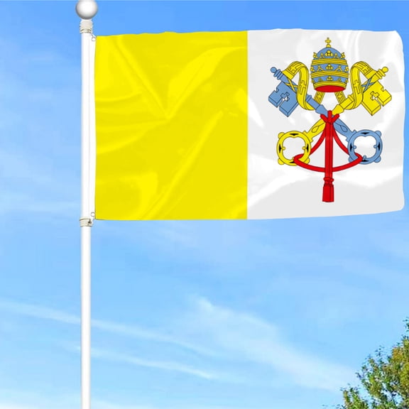 Bayyon Vatican City Flag Banner with Grommets 3x5Feet Man cave Decor