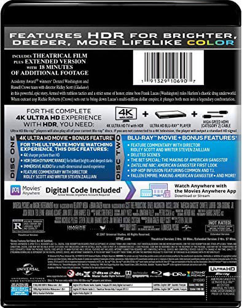 American Gangster (4K Ultra HD + Blu-ray), Universal Studios, Action & Adventure - image 3 of 3