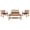 Natural/Navy, variant on Safavieh Burbank Outdoor Contemporary 4 Piece Living Set with Cushion
