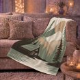 thumbnail image 6 of Mountain Lake A-Frame Cabin Adventure, Rustic Camping Scene, Warm Flannel Blanket for Cabin and Lodge with Detailed Artwork, Outdoor Lovers Camping Gift, Rustic Home Decor, 6 of 9