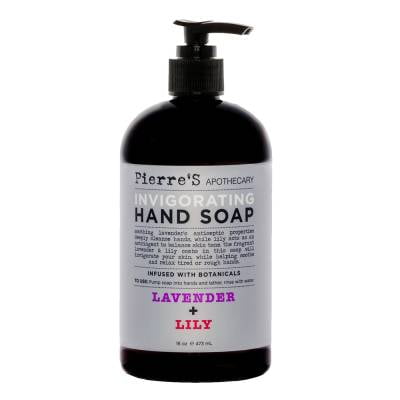 Jabón líquido para manos Pierres Apothecary Apothecary invigorating lavender + lily 473 ml