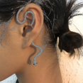 thumbnail image 2 of Pendientes de puño de serpiente punk, puño de oreja de serpiente sin perforar, pendientes de clip de envoltura de cobra punk, pendientes de oruga con personalidad, joyería para, 2 of 5