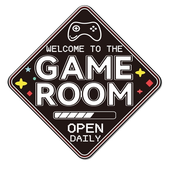 Game Room Metal Tin Signs Funny Open Daily Vintage Tin Sign Retro Wall Art Decorative Plaque for Playroom Game Room Bar Man Cave Garage Home Bedroom